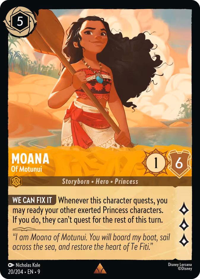 Moana - Of Motunui Lorcana card (20/204, Fabled)