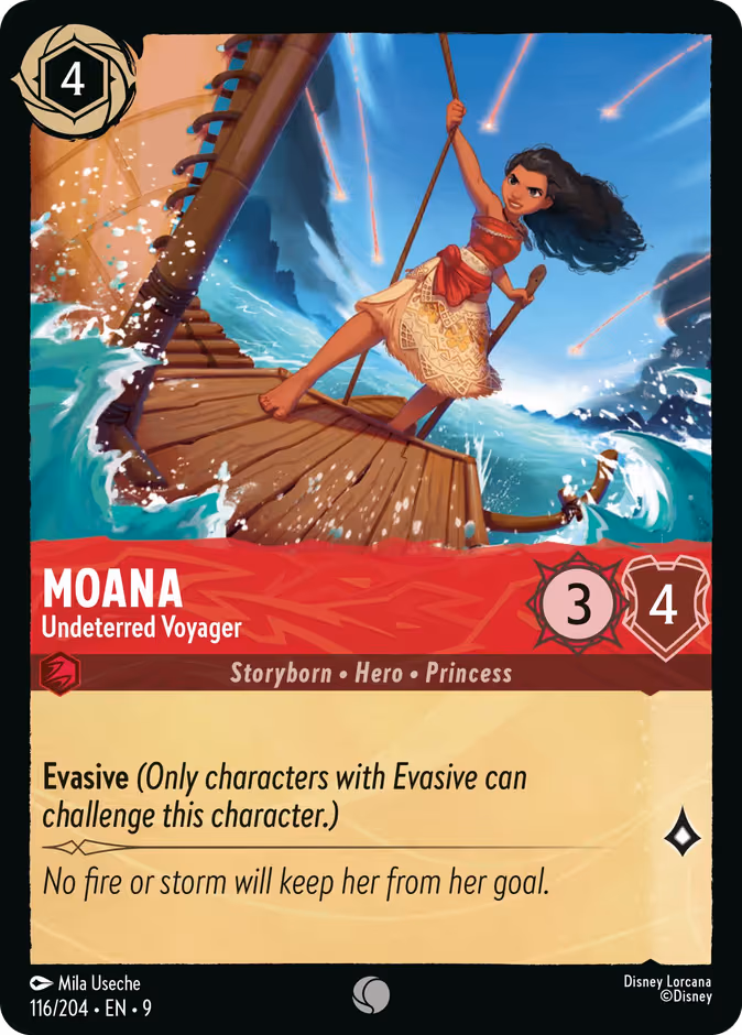 Moana - Undeterred Voyager Lorcana card (116/204, Fabled)