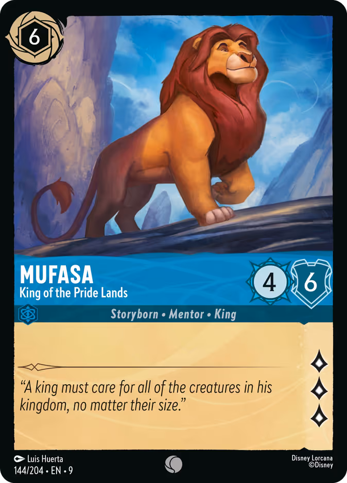 Mufasa - King of the Pride Lands Lorcana card (144/204, Fabled)