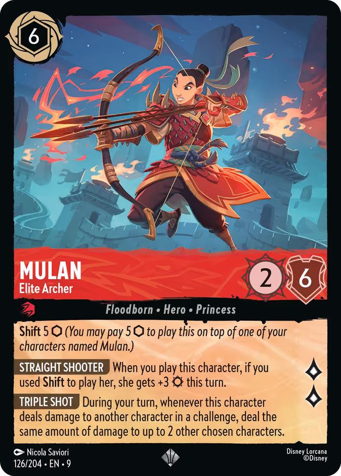 Mulan - Elite Archer Lorcana card (126/204, Fabled)