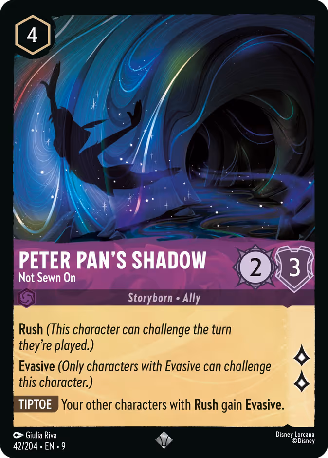 Peter Pan's Shadow - Not Sewn On Lorcana card (42/204, Fabled)
