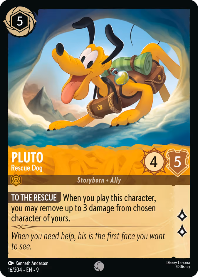 Pluto - Rescue Dog Lorcana card (16/204, Fabled)