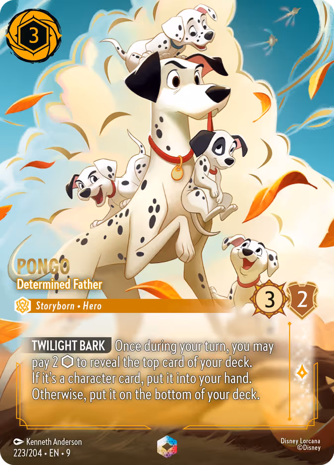 Pongo - Determined Father Lorcana card (223/204, Fabled)