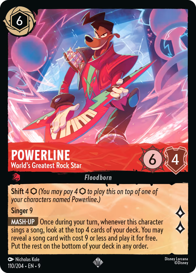 Powerline - World's Greatest Rock Star Lorcana card (110/204, Fabled)
