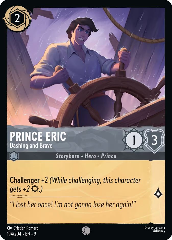 Prince Eric - Dashing and Brave Lorcana card (194/204, Fabled)