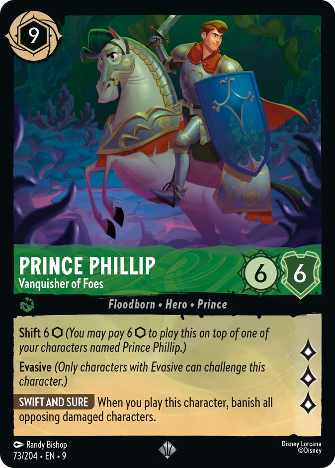 Prince Phillip - Vanquisher of Foes Lorcana card (73/204, Fabled)