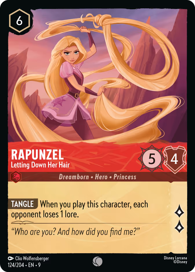 Rapunzel - Letting Down Her Hair Lorcana card (124/204, Fabled)