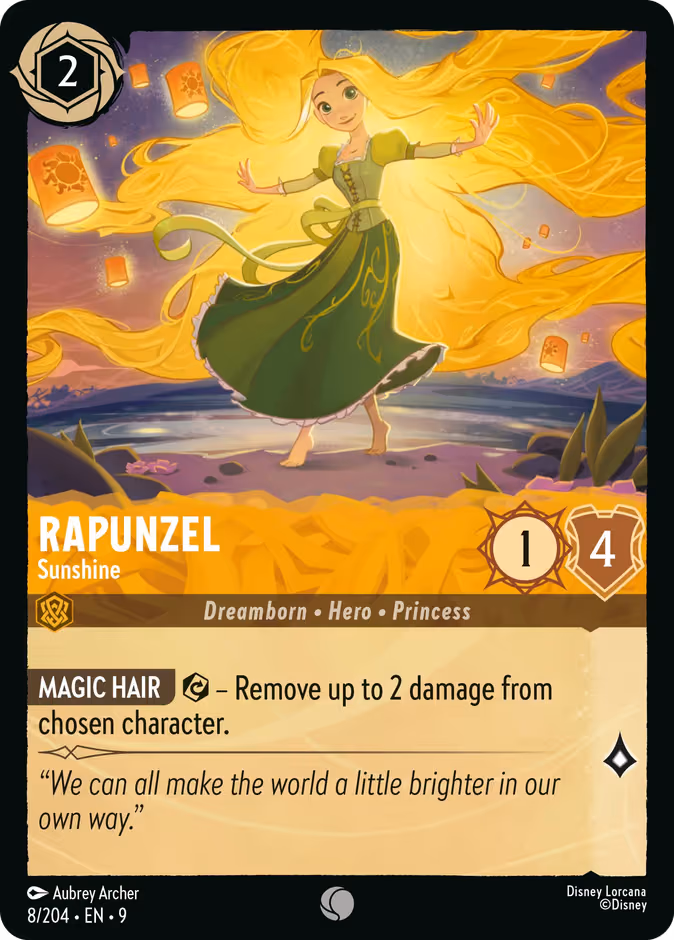 Rapunzel - Sunshine Lorcana card (8/204, Fabled)