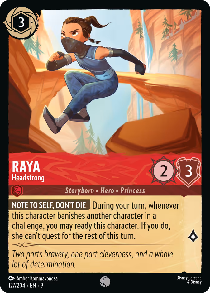 Raya - Headstrong Lorcana card (127/204, Fabled)