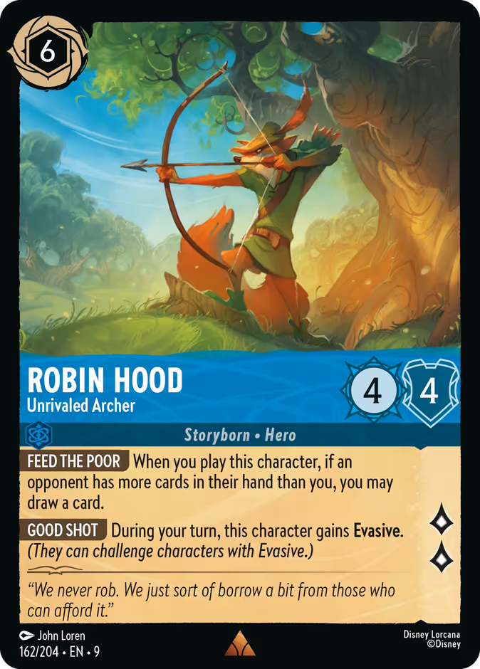 Robin Hood - Unrivaled Archer Lorcana card (162/204, Fabled)