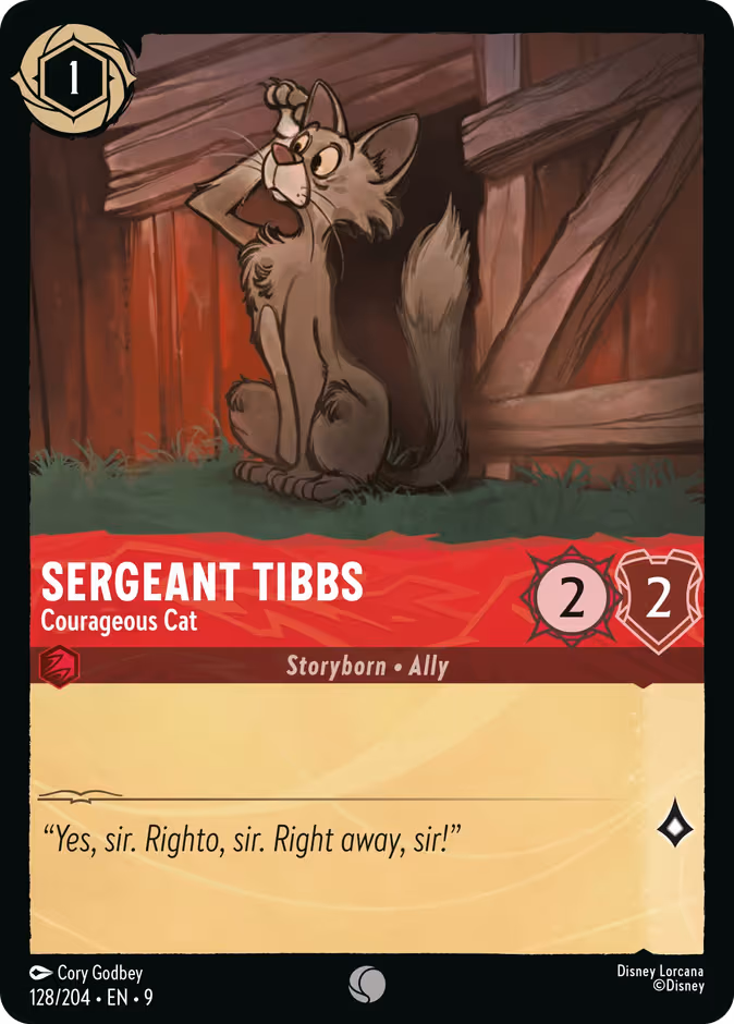 Sergeant Tibbs - Courageous Cat Lorcana card (128/204, Fabled)