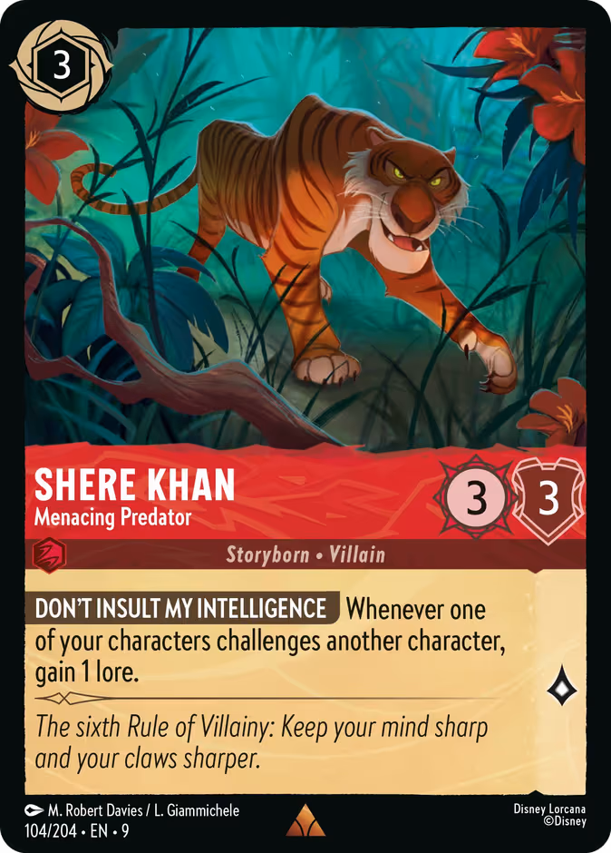 Shere Khan - Menacing Predator Lorcana card (104/204, Fabled)