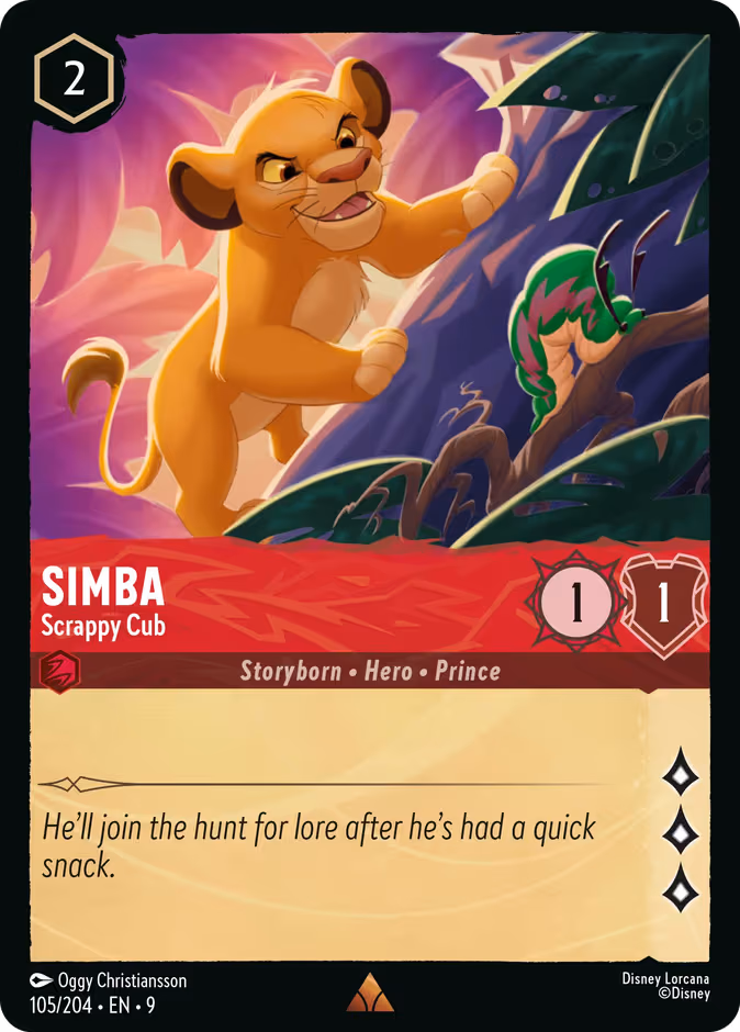 Simba - Scrappy Cub Lorcana card (105/204, Fabled)