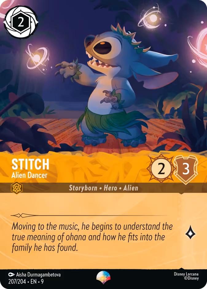 Stitch - Alien Dancer Lorcana card (207/204, Fabled)