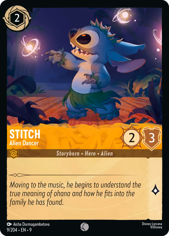 Stitch - Alien Dancer Lorcana card (9/204, Fabled)