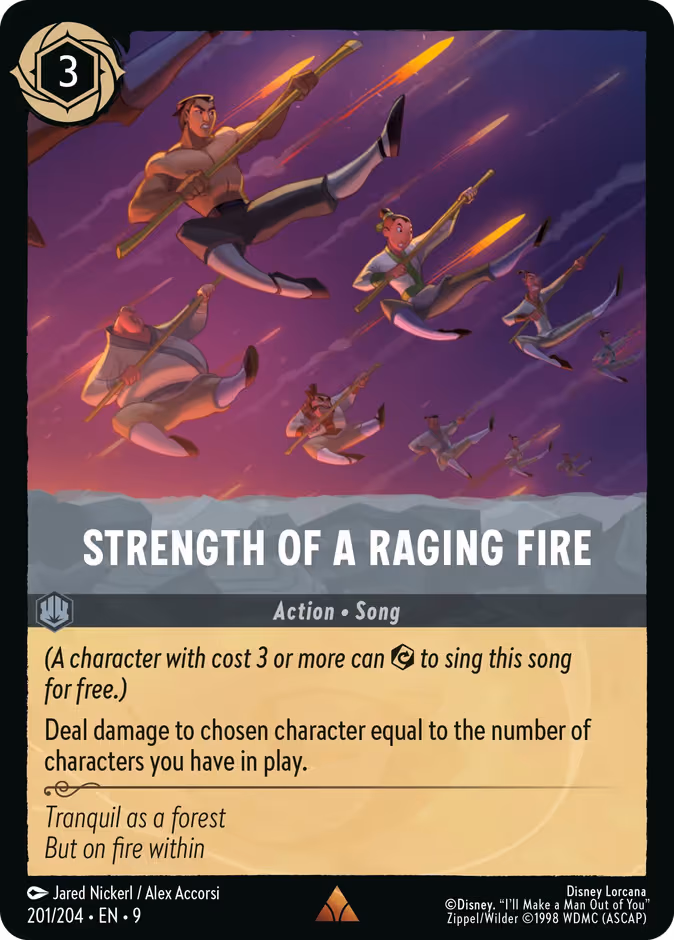 Strength of a Raging Fire Lorcana card (201/204, Fabled)
