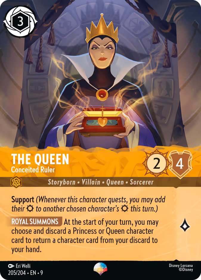 The Queen - Conceited Ruler Lorcana card (205/204, Fabled)