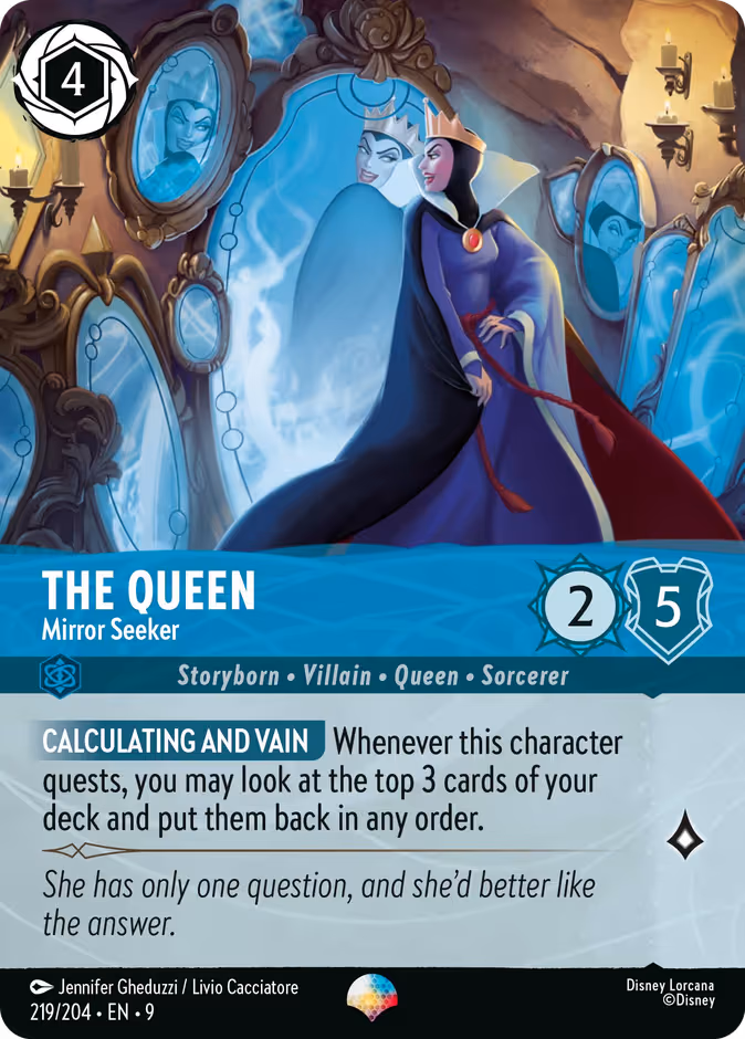 The Queen - Mirror Seeker Lorcana card (219/204, Fabled)
