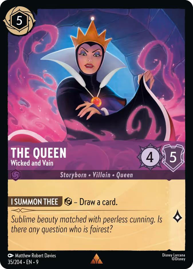 The Queen - Wicked and Vain Lorcana card (35/204, Fabled)