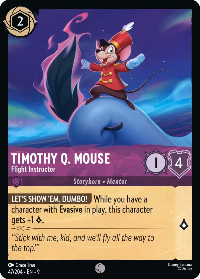 Timothy Q. Mouse - Flight Instructor Lorcana card (47/204, Fabled)