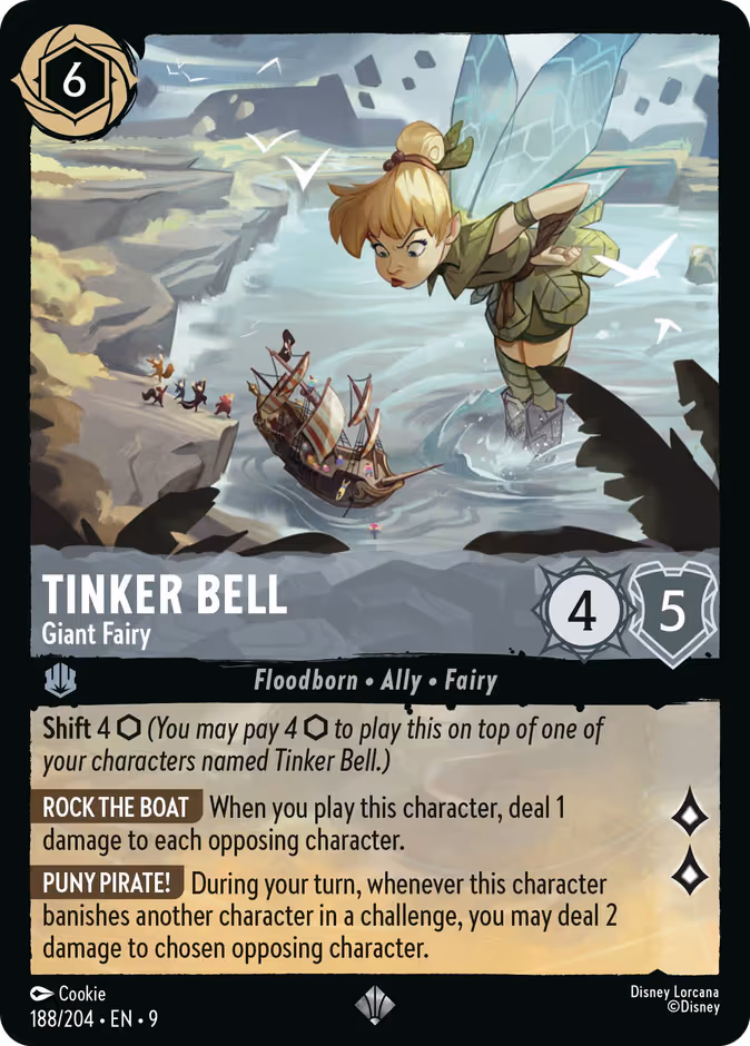 Tinker Bell - Giant Fairy Lorcana card (188/204, Fabled)