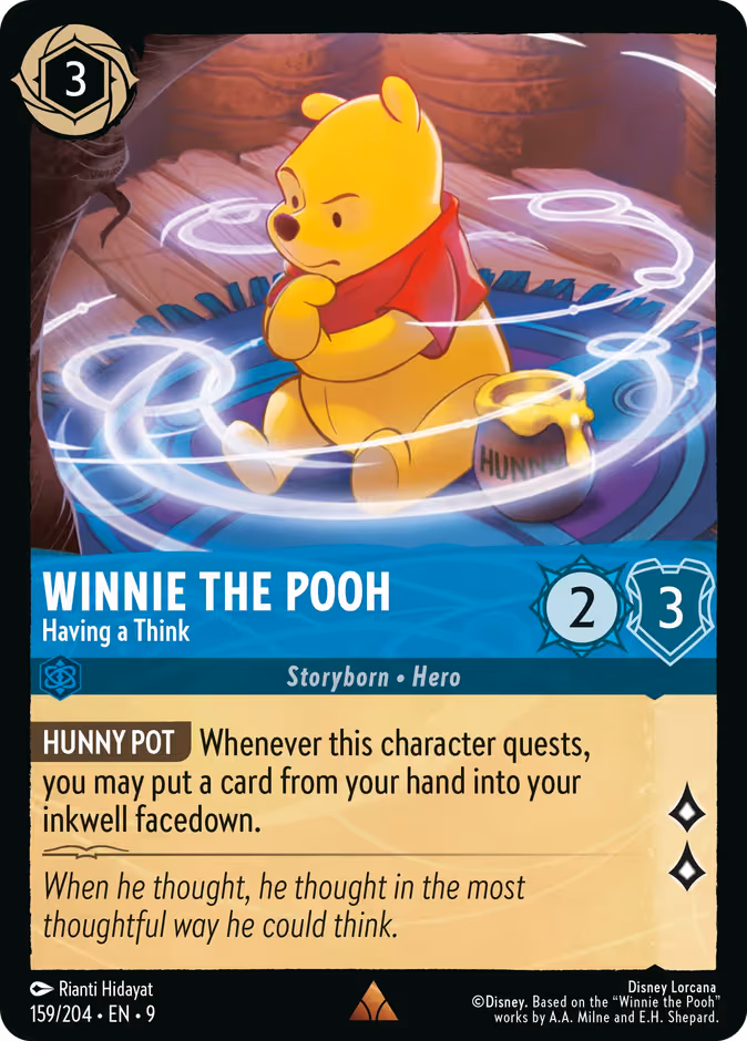 Winnie the Pooh - Having a Think Lorcana card (159/204, Fabled)