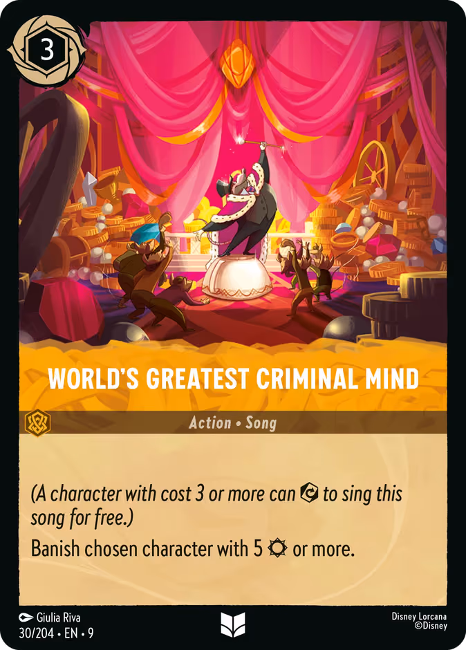 World's Greatest Criminal Mind Lorcana card (30/204, Fabled)