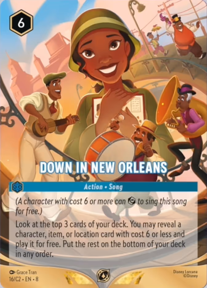 Down In New Orleans Lorcana card (C2 #16, Lorcana Challenge Year 3)