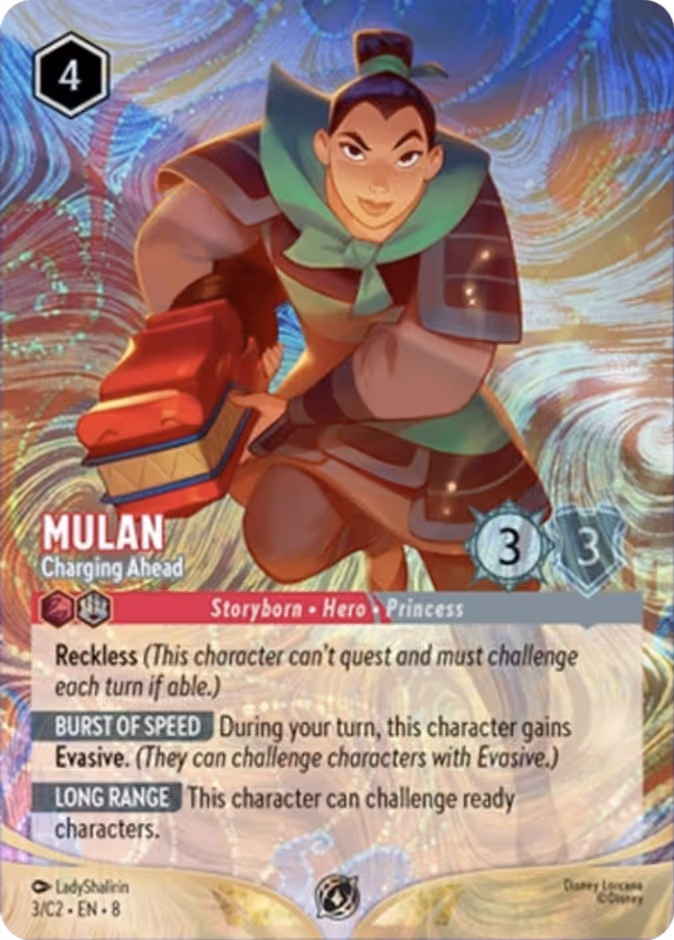 Mulan - Charging Ahead Lorcana card (C2 #3)