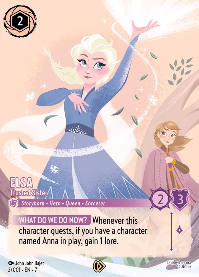 Elsa - Trusted Sister Lorcana card (CC1 #2)