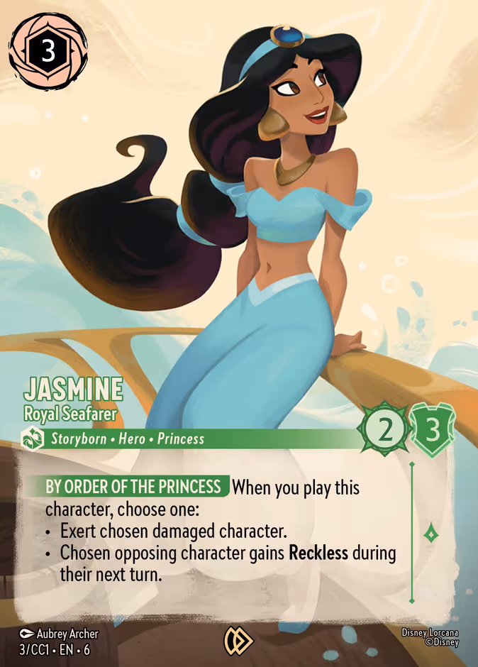 Jasmine - Royal Seafarer Lorcana card (CC1 #3)