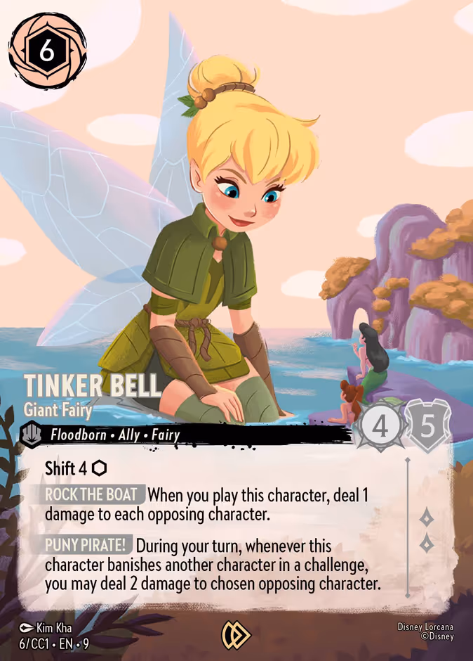 Tinker Bell - Giant Fairy Lorcana card (CC1 #6, Curator's Collection: Heroines Edition)