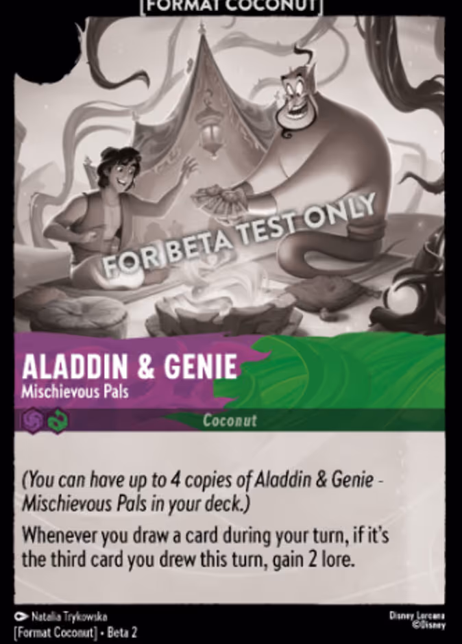 Aladdin & Genie - "Mischievous Pals" Format Coconut beta card