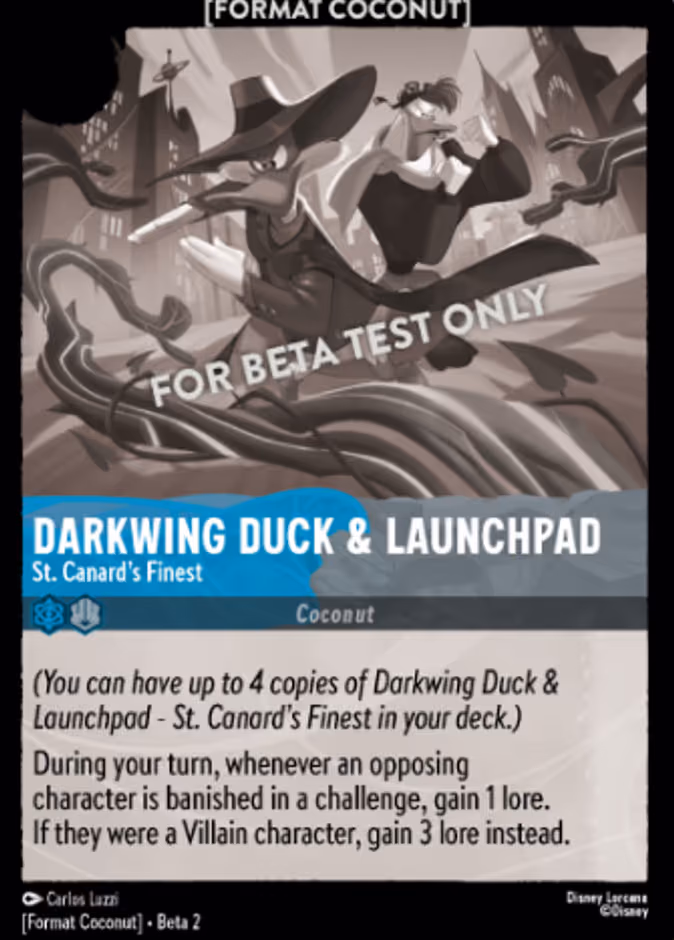 Darkwing Duck & Launchpad - "St. Canard's Finest" Format Coconut beta card