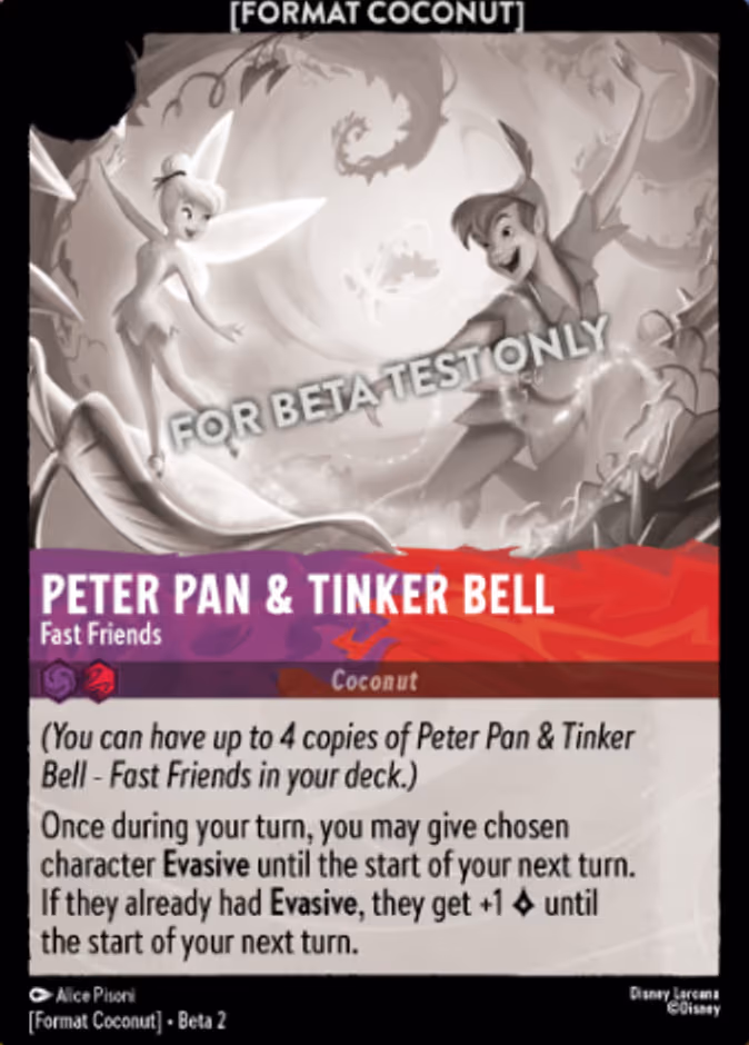 Peter Pan & Tinker Bell - "Fast Friends" Format Coconut beta card