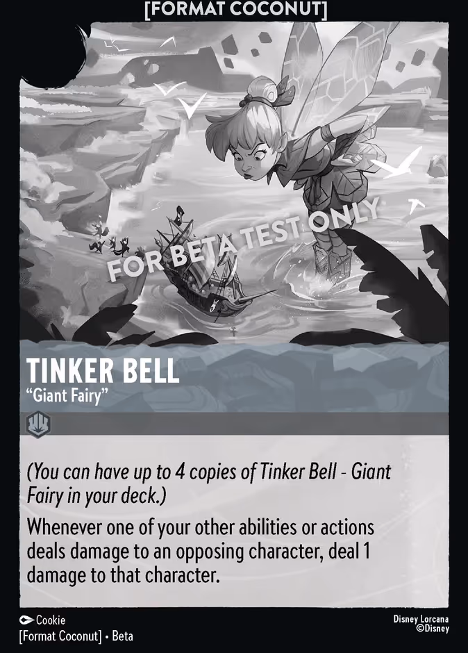 Tinker Bell - "Giant Fairy" Lorcana card (COCONUT #18, Format Coconut)