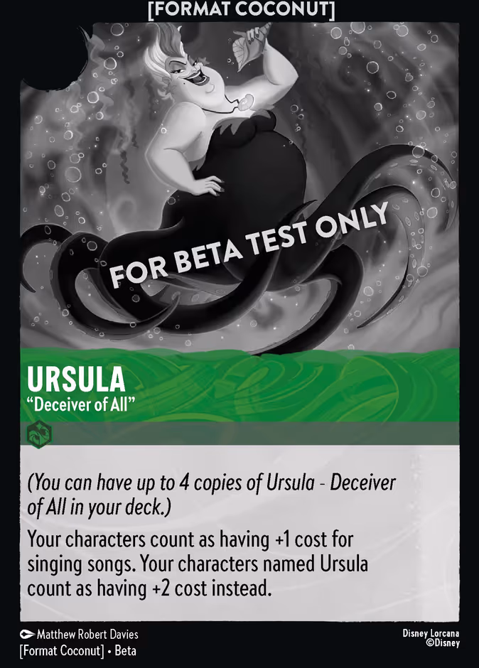 Ursula - "Deceiver of All" Lorcana card (COCONUT #6, Format Coconut)