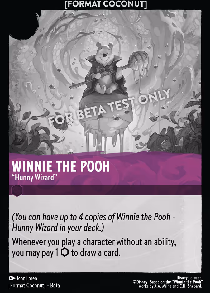 Winnie the Pooh - "Hunny Wizard" Lorcana card (COCONUT #12, Format Coconut)
