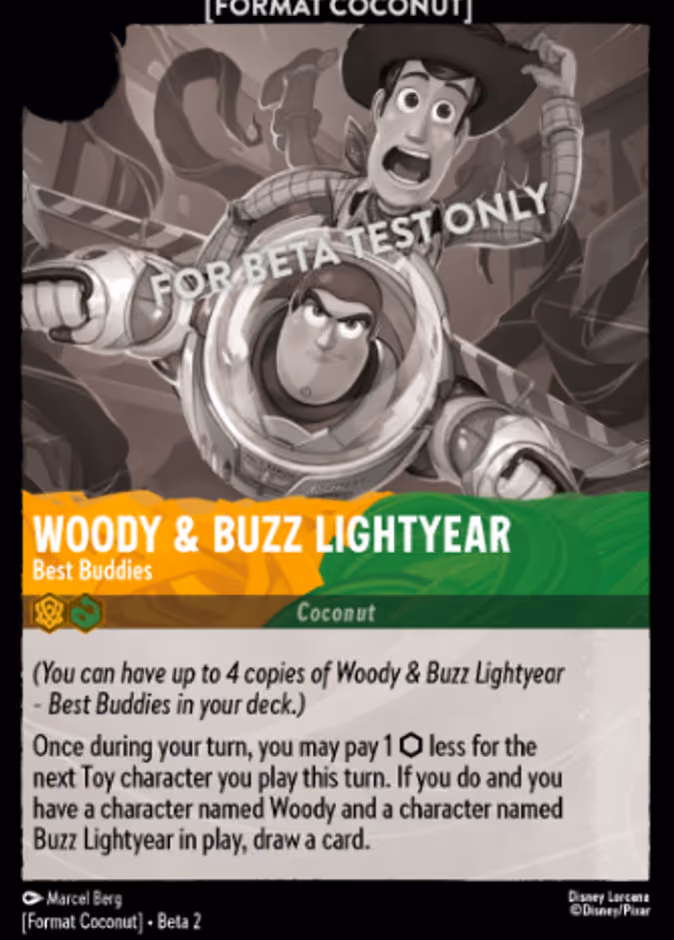 Woody & Buzz Lightyear - "Best Buddies" Format Coconut beta card