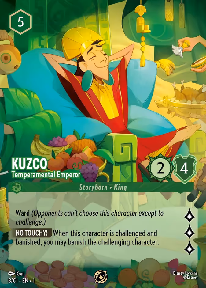 Kuzco - Temperamental Emperor Lorcana card (CP #8)