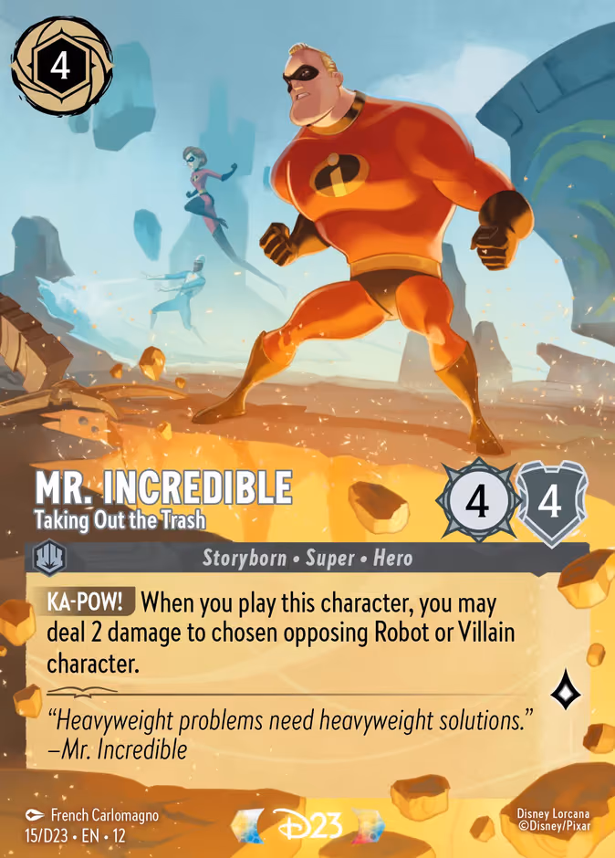 Mr. Incredible - Taking Out the Trash (Promo) Lorcana card (D23 #15, D23 Collection)
