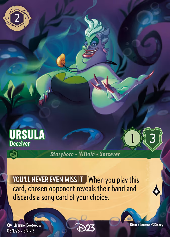 Ursula - Deceiver Lorcana card (D23 #3, D23 Collection)