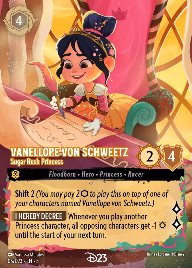 Vanellope Von Schweetz - Sugar Rush Princess Lorcana card (D23 #5)