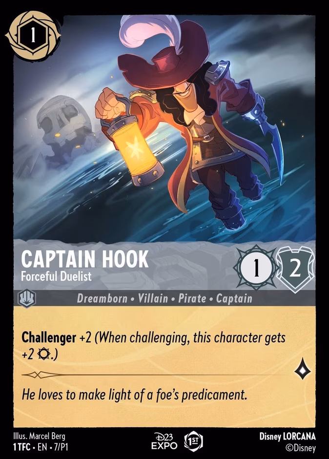 Captain Hook - Forceful Duelist Lorcana card (P1 #7, Promo Set 1)
