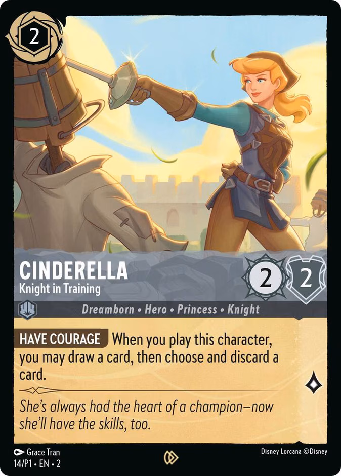 Cinderella - Knight in Training Lorcana card (P1 #14, Promo Set 1)