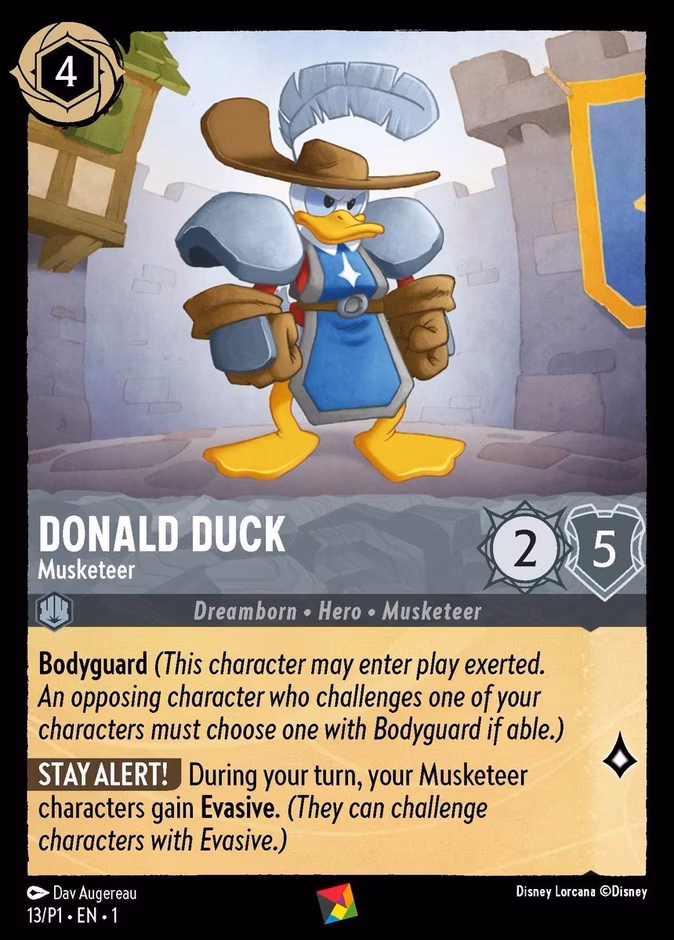 Donald Duck - Musketeer Lorcana card (P1 #13)