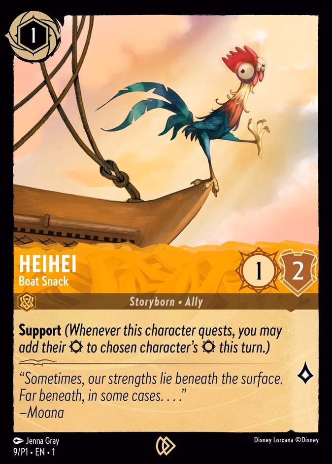 HeiHei - Boat Snack Lorcana card (P1 #9, Promo Set 1)