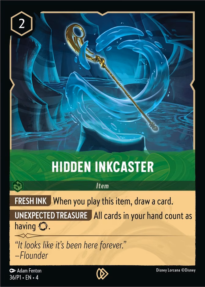 Hidden Inkcaster Lorcana card (P1 #36, Promo Set 1)