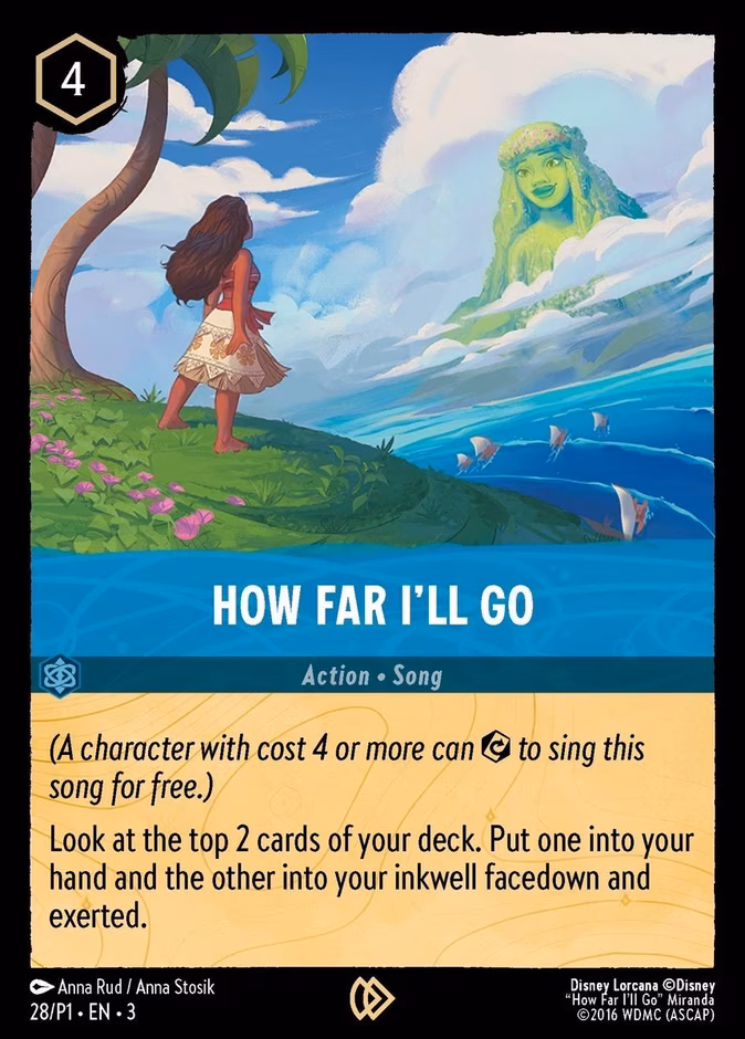 How Far I'll Go Lorcana card (P1 #28, Promo Set 1)