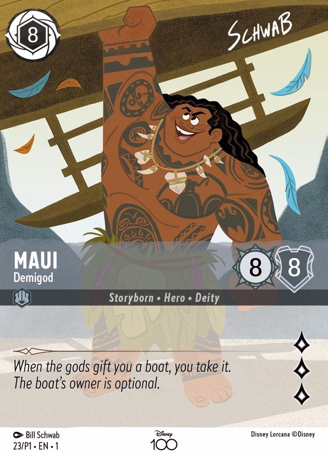 Maui - Demigod Lorcana card (P1 #23, Promo Set 1)